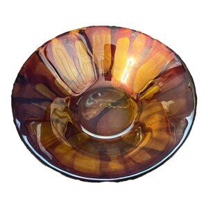 Franco Vetrerie e Cristallerie Art Glass Bowl – 8 x 3.25 in – Made in Italy